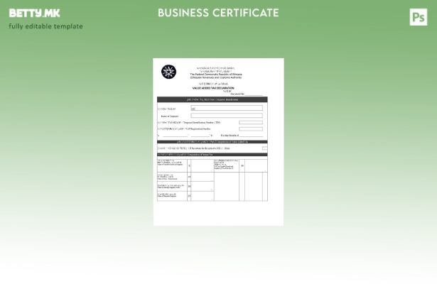 модерен стил Декларација за данок на додадена вредност во Етиопија шаблон за Wor